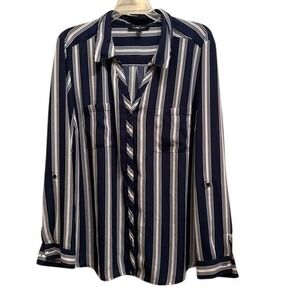 Relativity Striped Button‎ Front Blouse – Women's Size XL